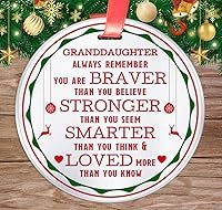 Vista 3 de Elegant Chef Adorno de Navidad para nieta - Always Remember You are Braver Stronger Smarter, recuerdo inspirador motivacional de la abuela