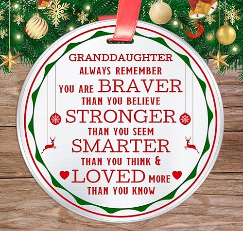 Miniatura 3 de Elegant Chef Adorno de Navidad para nieta - Always Remember You are Braver Stronger Smarter, recuerdo inspirador motivacional de la abuela
