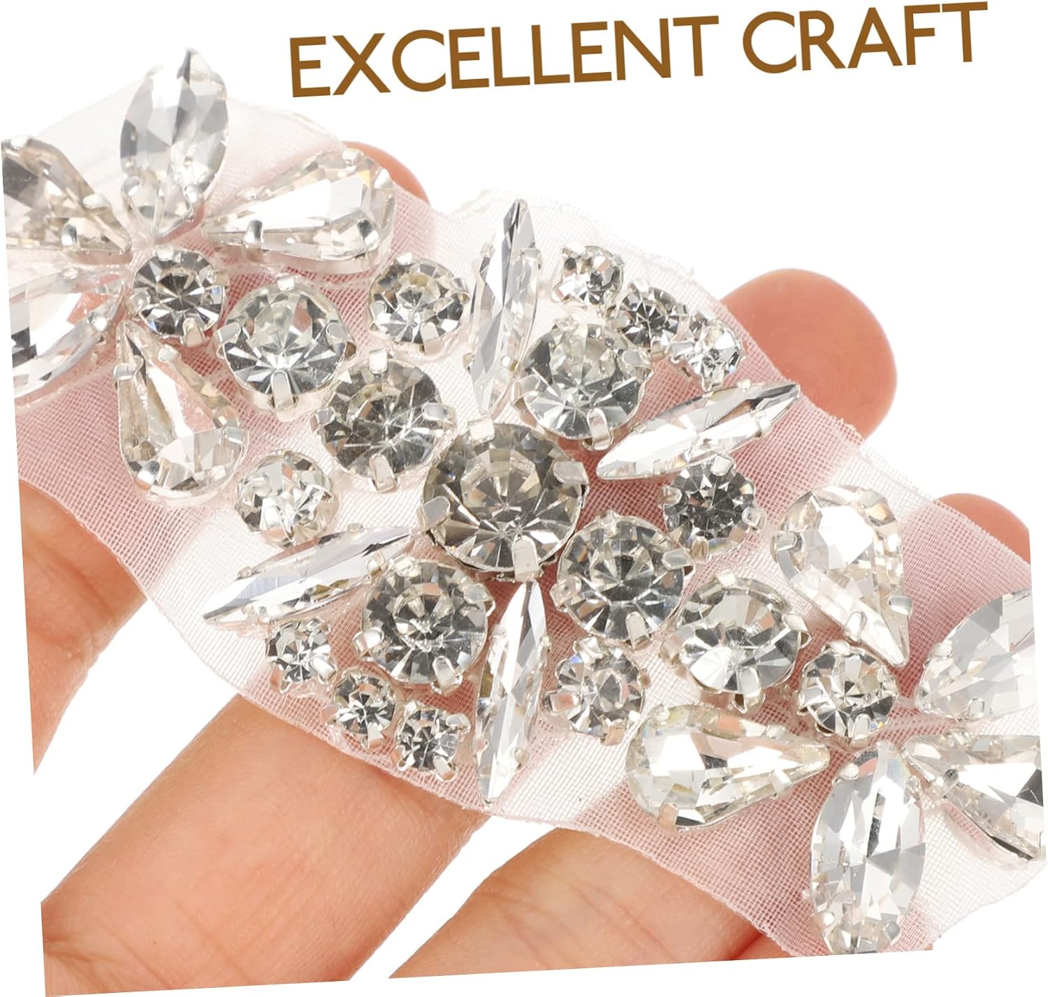 Sparkly Rhinestone Applique Iron on Patch for Bridal Belts