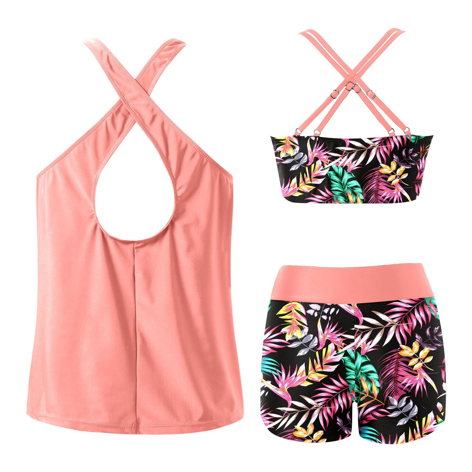 WWricotta Bikini 2026 con Spacco, Vita Alta, Push-up, 3 Pezzi, Design Trendy per la Spiaggia.