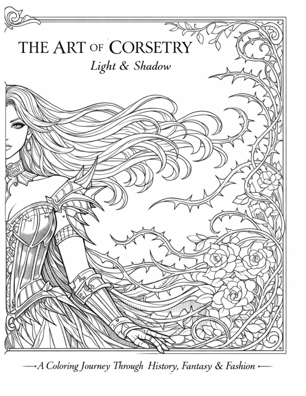 The Art of Corsetry: Light & Shadow: A Coloring Journey Through History, Fantasy, and Modern Fashion