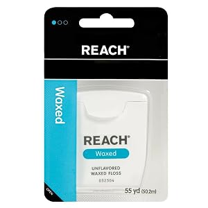 Reach Dental Floss Unflavored Waxed 55 Yd Pack of 36
