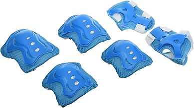 مجموعة بثلاثة ألوان مرحة ومشرقة تسمح للأطفال باختيار أسلوبهم المفضل مع الحفاظ على سلامتهم أثناء ممارسة الرياضة مثل التزلج أو ركوب الدراجات أو لعب كرة القدم، لون أزرق