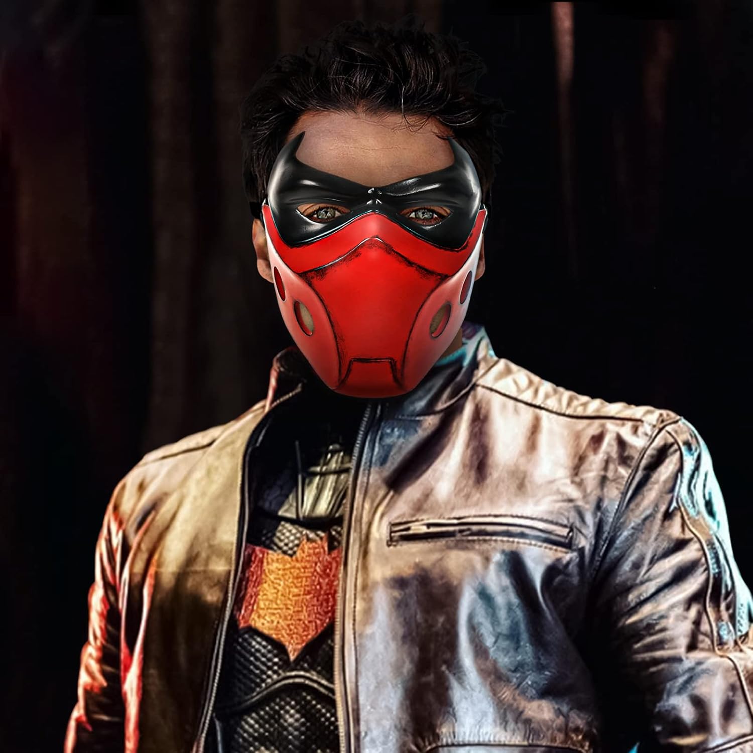 Red Hood Mask Jason's Helmet Deluxe Jason Todd Helmet, Halloween Costume Props Red Hood Cosplay, Resin
