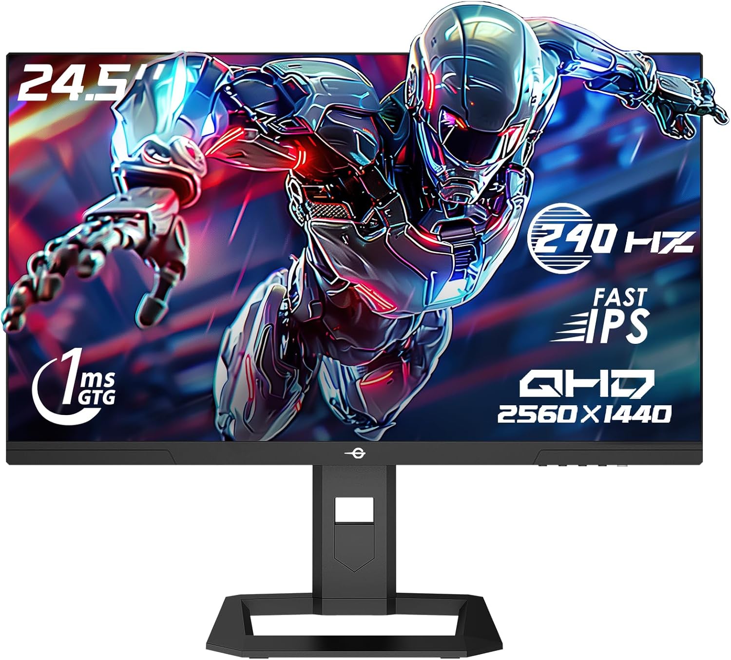 TITAN ARMY 240Hz 1440P Gaming Monitor 24.5 Inch, QHD 2560 x 1440, Fast IPS 1ms GTG, Adaptive Sync Monitor, HDR500, 123% sRGB, Adjustable Support, 100*100 VESA, HDMI 2.0 DisplayPort 1.4 P2510S PLUS