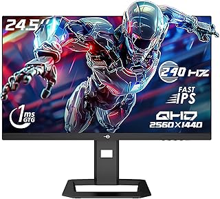 TITAN ARMY 240Hz 1440P Gaming Monitor 24.5 Inch, QHD 2560 x 1440, Fast IPS 1ms GTG, Adaptive Sync Monitor, HDR500, 123% sR…