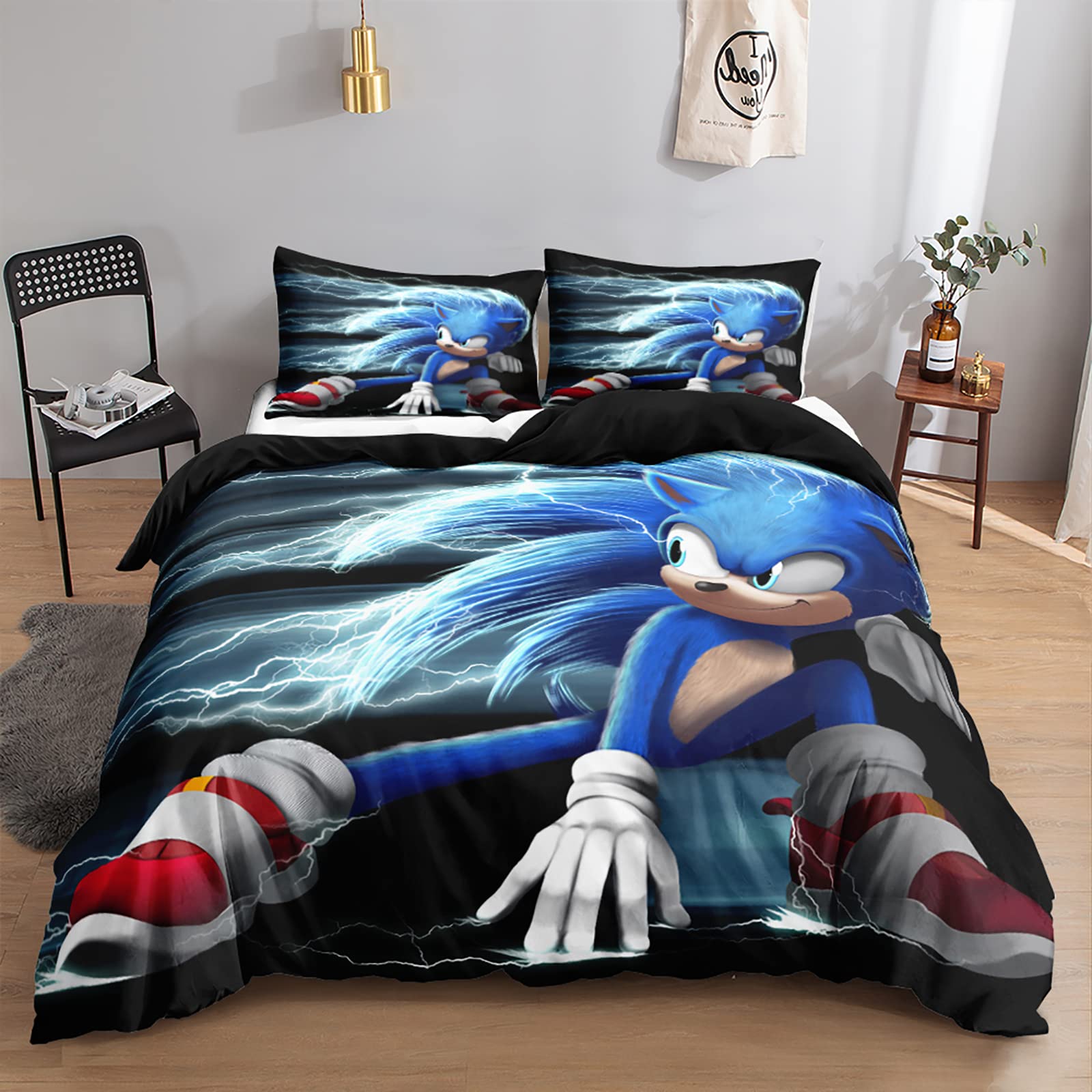 FRFFASHION Sonic Anime Cartoon Duvet 
