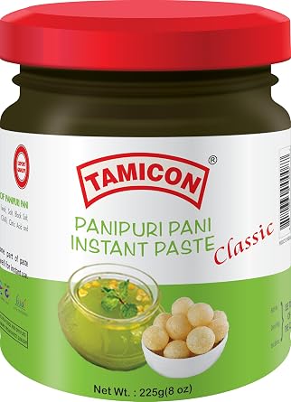 Tamicon Pani Puri Paste | Indian Authentic Street Food | Spicy Masala Paste to Mix in Water | Mouth Watering Paste for Family Gatherings | 7.94 Oz/225gm