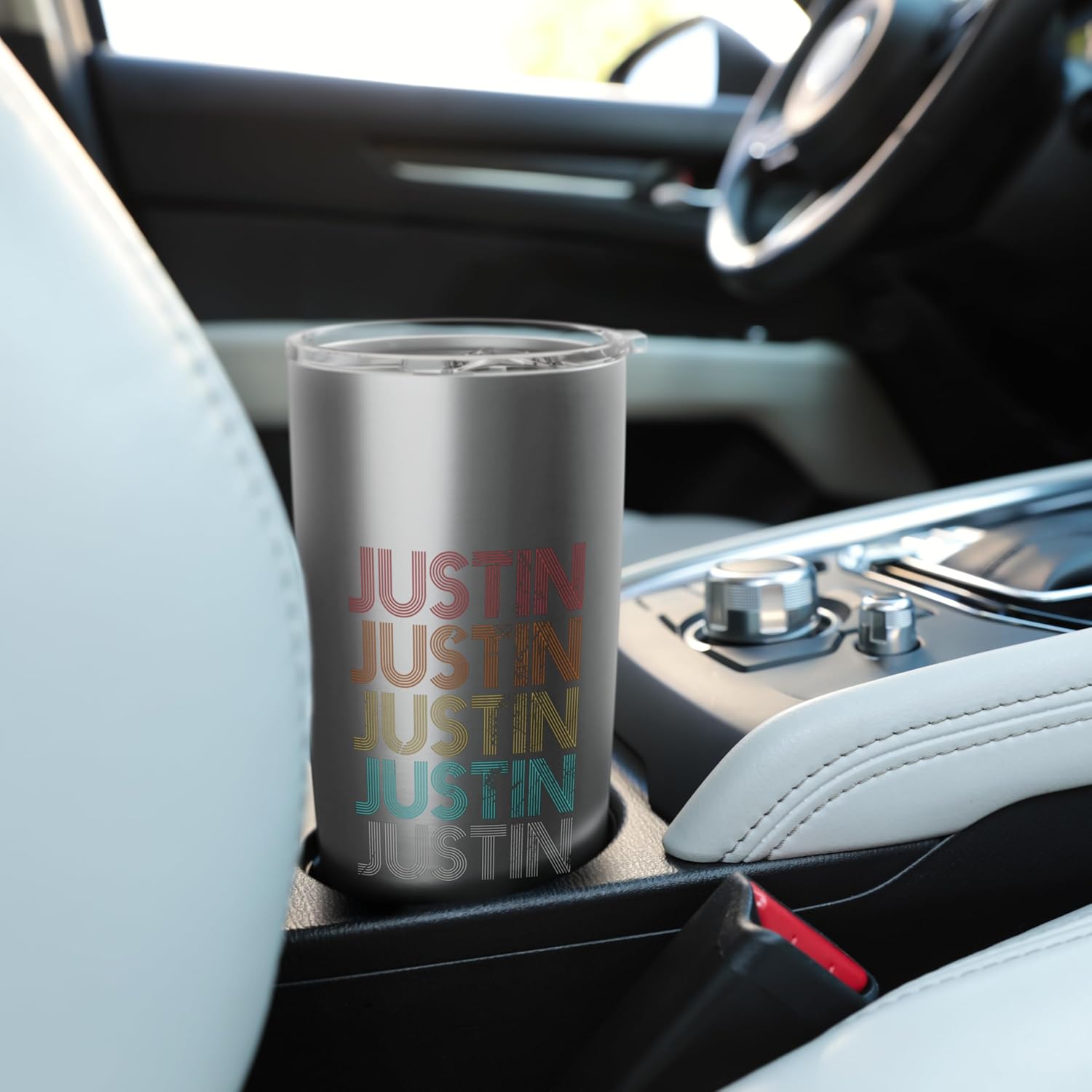Retro Vintage JUSTIN Stainless Steel Insulated Tumbler - Image 6