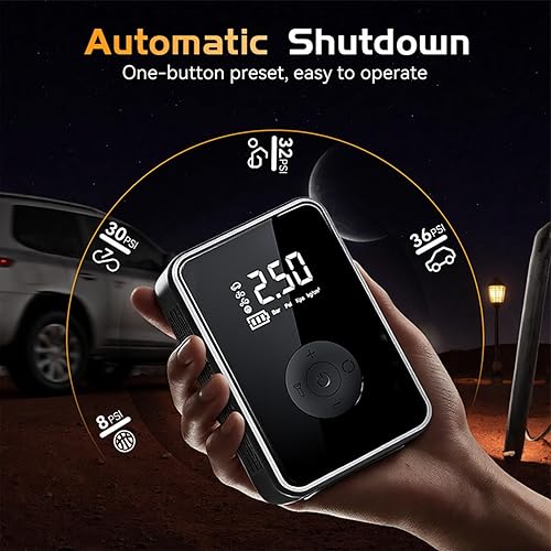 Miniatura 4 de Bomba de aire inalámbrica para automóvil, batería recargable, 4.9x3.3x2.0 in, bomba de neumáticos automotriz, compresor de aire del vehículo,