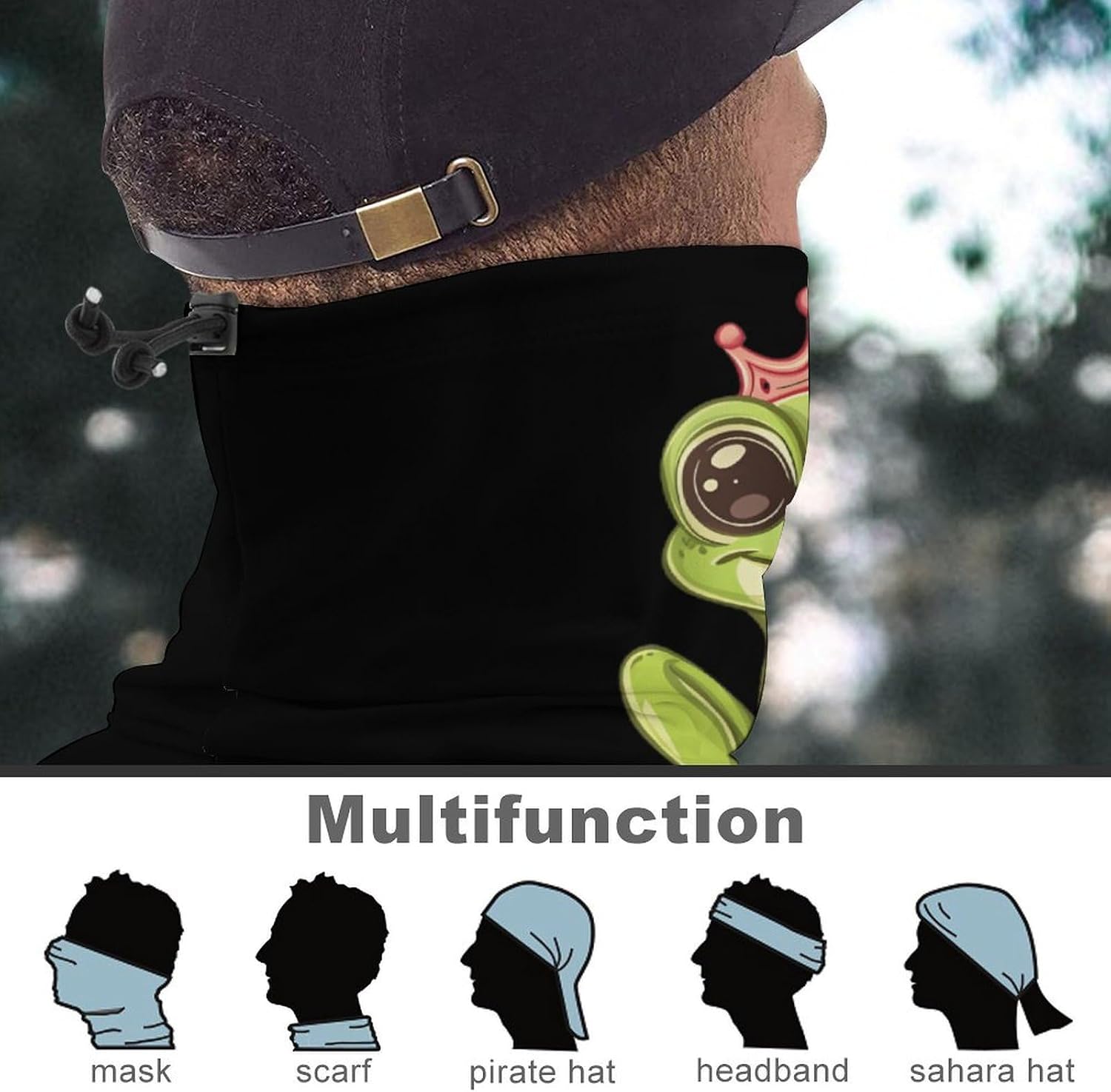 Cute Frog Fashion Neck Gaiter Cooling UV Protection Breathable Bandana Face Mask Scarf