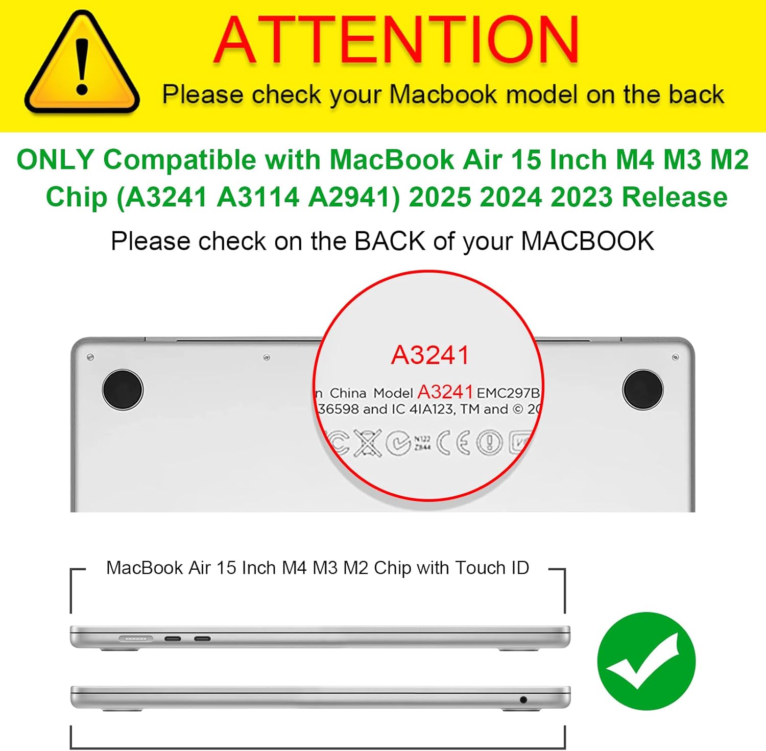 Fintie Case for MacBook Air 15 Inch A3241 A3114 A2941 (2023 2024 2025 Release) - Protective Snap On Hard Shell Cover for MacBook Air 15.3" M2 M3 M4 Chip with Touch ID, Composition Book - Image 2