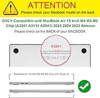 Vista 2 de Fintie Funda para MacBook Air de 15 pulgadas A3241 A3114 A2941 (versión 2023 2024 2025) Carcasa rígida resistente con parachoques de TPU