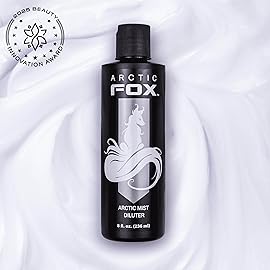 Arctic Fox Semi-Permanent Hair Color Diluter, Vegan & Cruelty-Free, Ammonia-Free, Peroxide-Free, Conditioning Formula, For Pastel Hair Dye Mixing, Arctic Mist, 8 Fl Oz (Pack of 2)