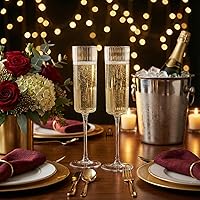 Vista 2 de Paquete de 36 copas de champán de plástico transparente, copas de champán desechables acanaladas de 6 onzas, copas de mimosa vintage transparentes