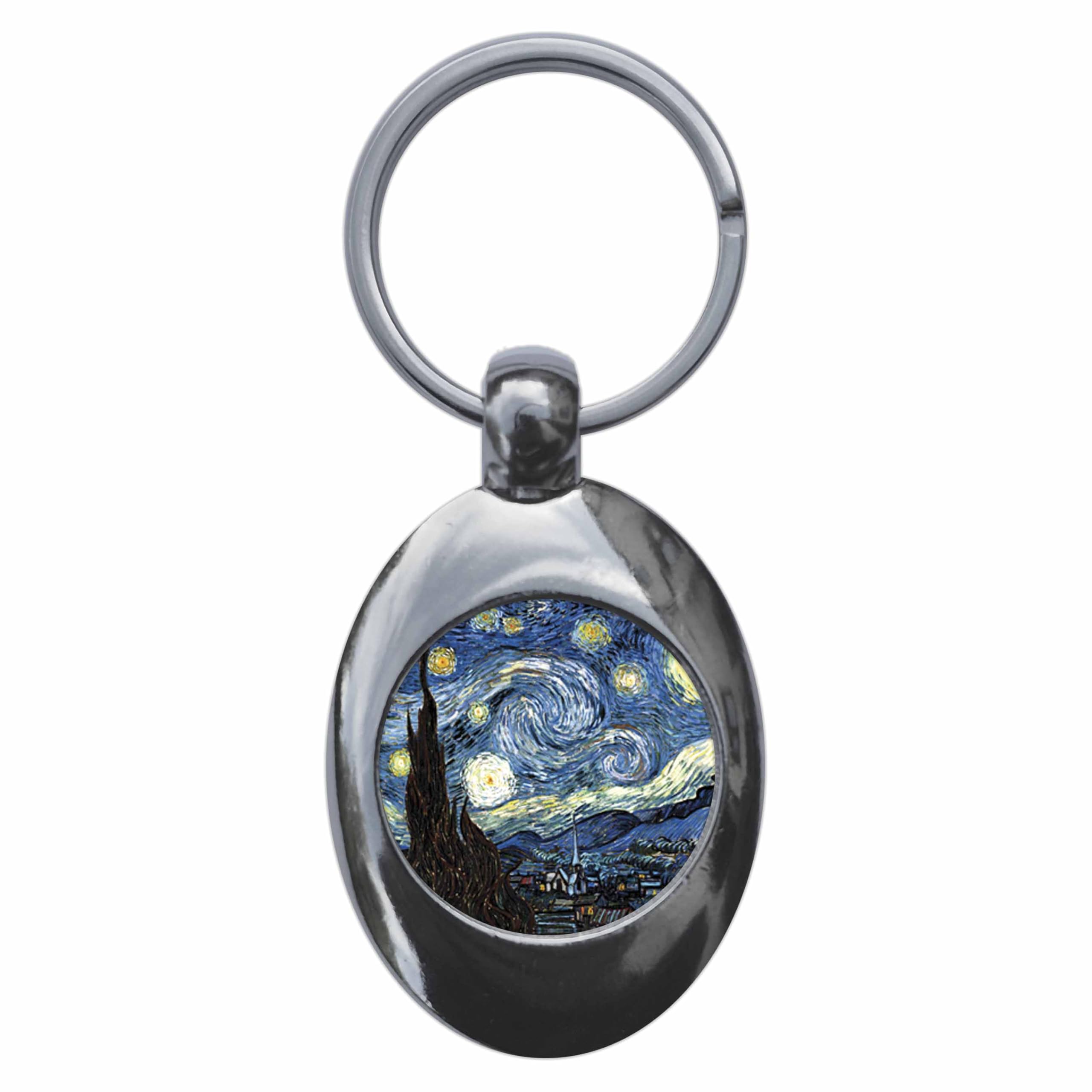 Ozorath Vincent Van Gogh Starry Night Keyring Keychain Key Ring Chain With Trolley Coin