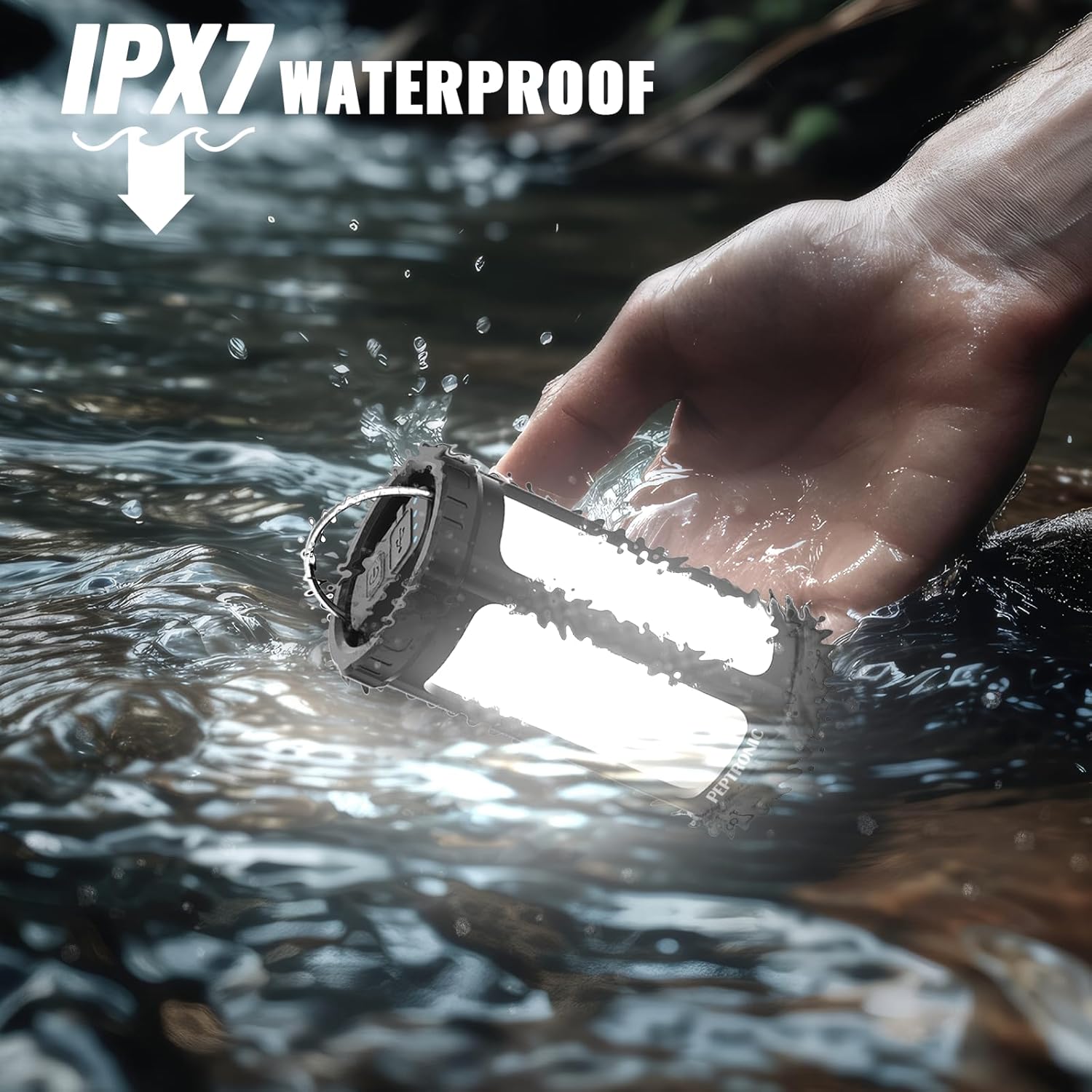 Rechargeable Camping Lantern, 600LM Compact Aluminum COB Emergency Lantern, Dimmable Spotlight & Red Light/Flash, USB-C in/Out, IPX7 Waterproof for Power Outages, Car, Tent