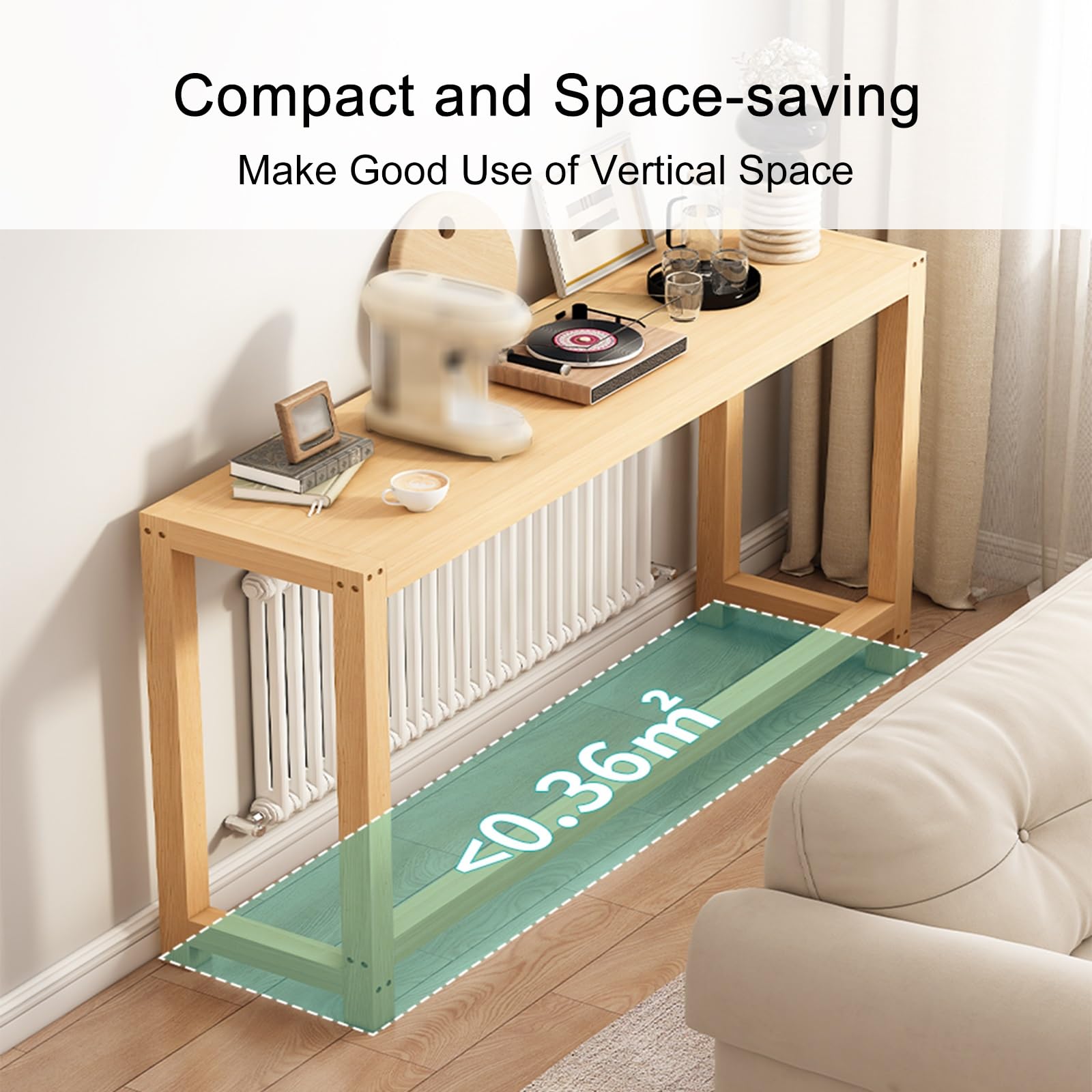 Copertura per termosifone in legno massello, elegante consolle per soggiorno e camera da letto, piedini antiscivolo, 80 x 30 x 70 cm, elegante copertura riscaldante per l'arredamento della casa