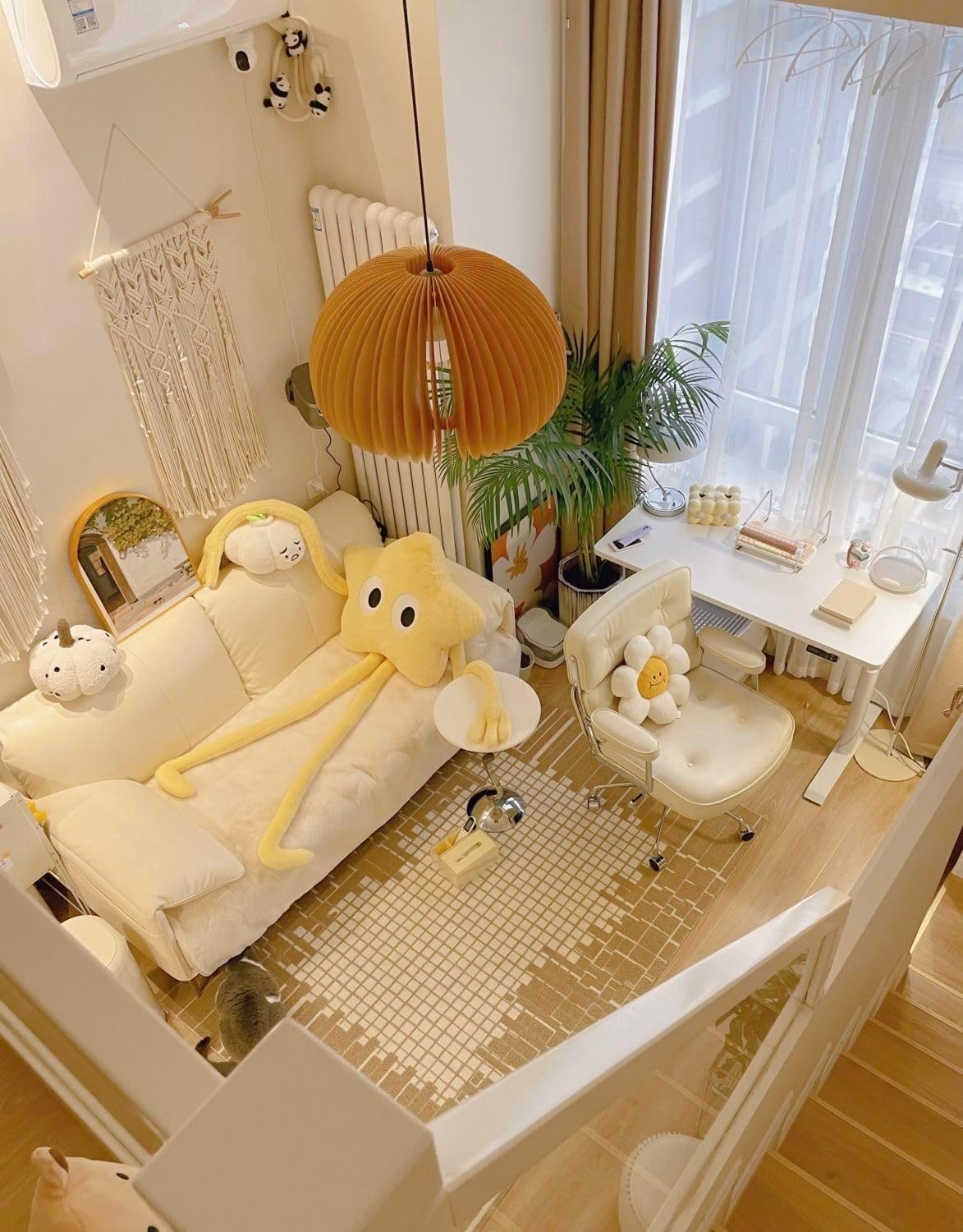 Cute Star Plush Throw Pillow 63'' with Long Leg, Big Long Cushion Gift Decor for Bedroom Sofa Chair (Yellow,1.6M)