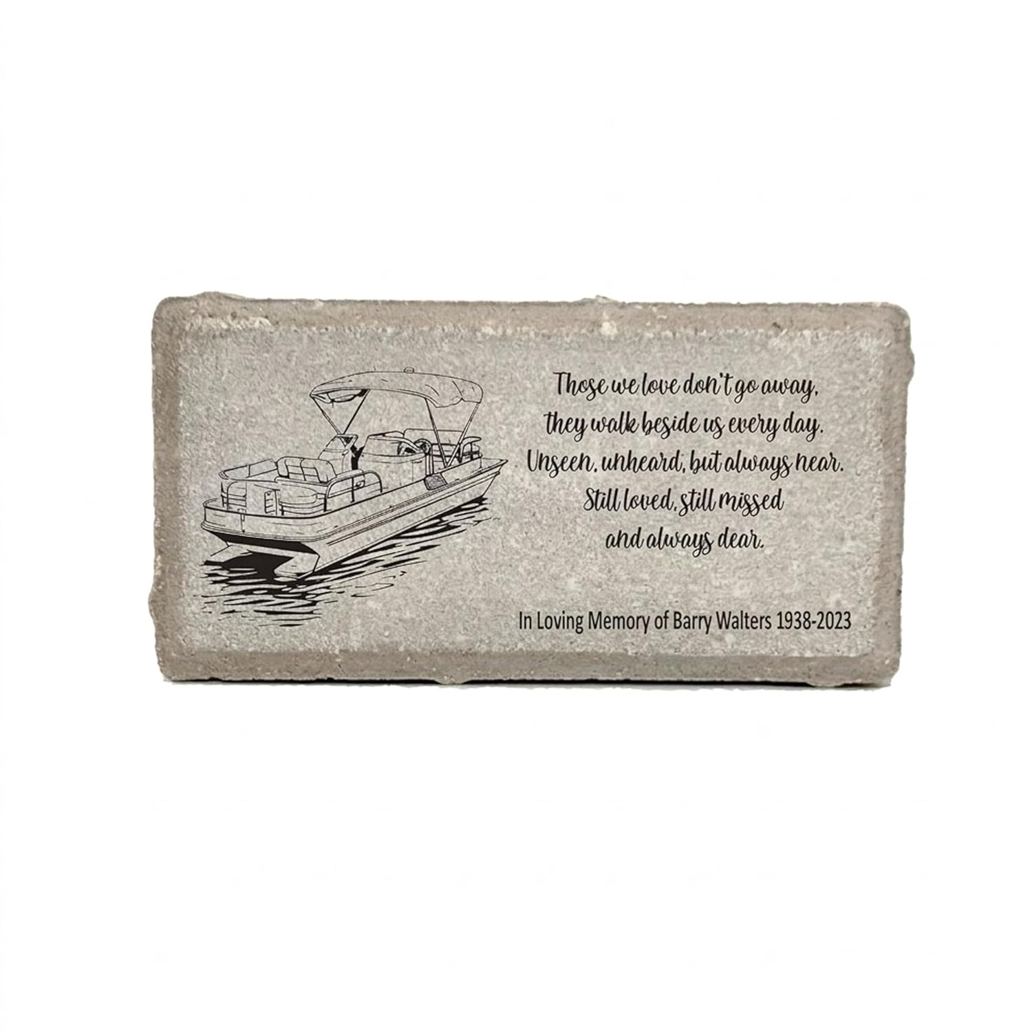 Pontoon Boat Memorial Stone Sympathy Gift Bereavement Gift - Real Stone Personalized by FloridaFunshine