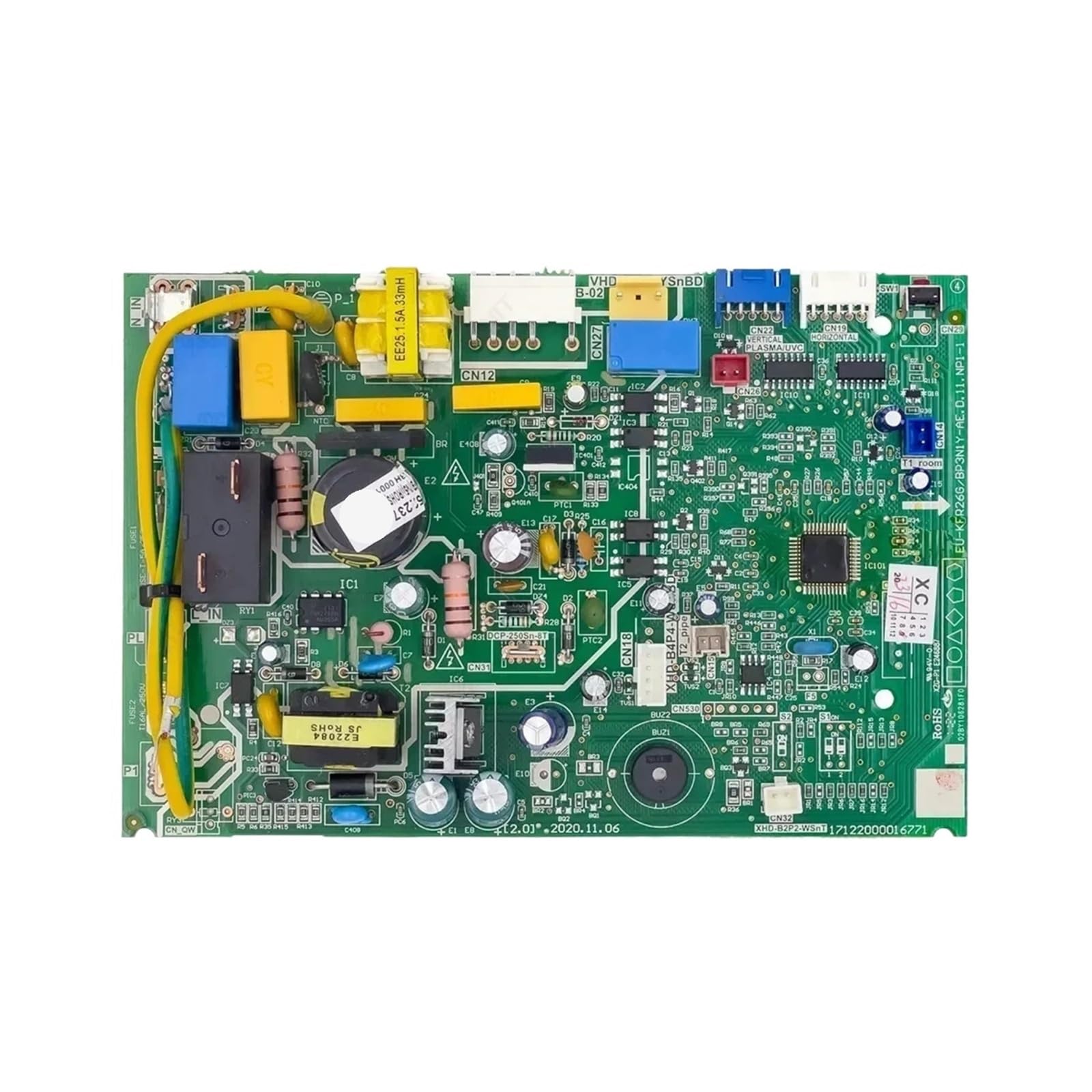 ，Compatible For Midea， Air Conditioner Indoor Unit Control Board EU-KFR26G/BP3N1Y-AE.D.11.NP1-1 PCB 17122000016771 Conditioning Parts(Type A)