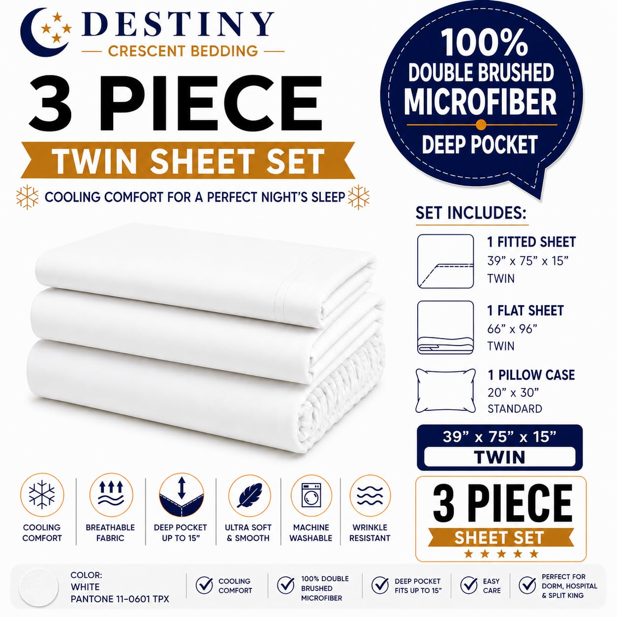 Amazon.com: Twin Sheet Set - 1800 Ultra-Soft Microfiber Twin Bed