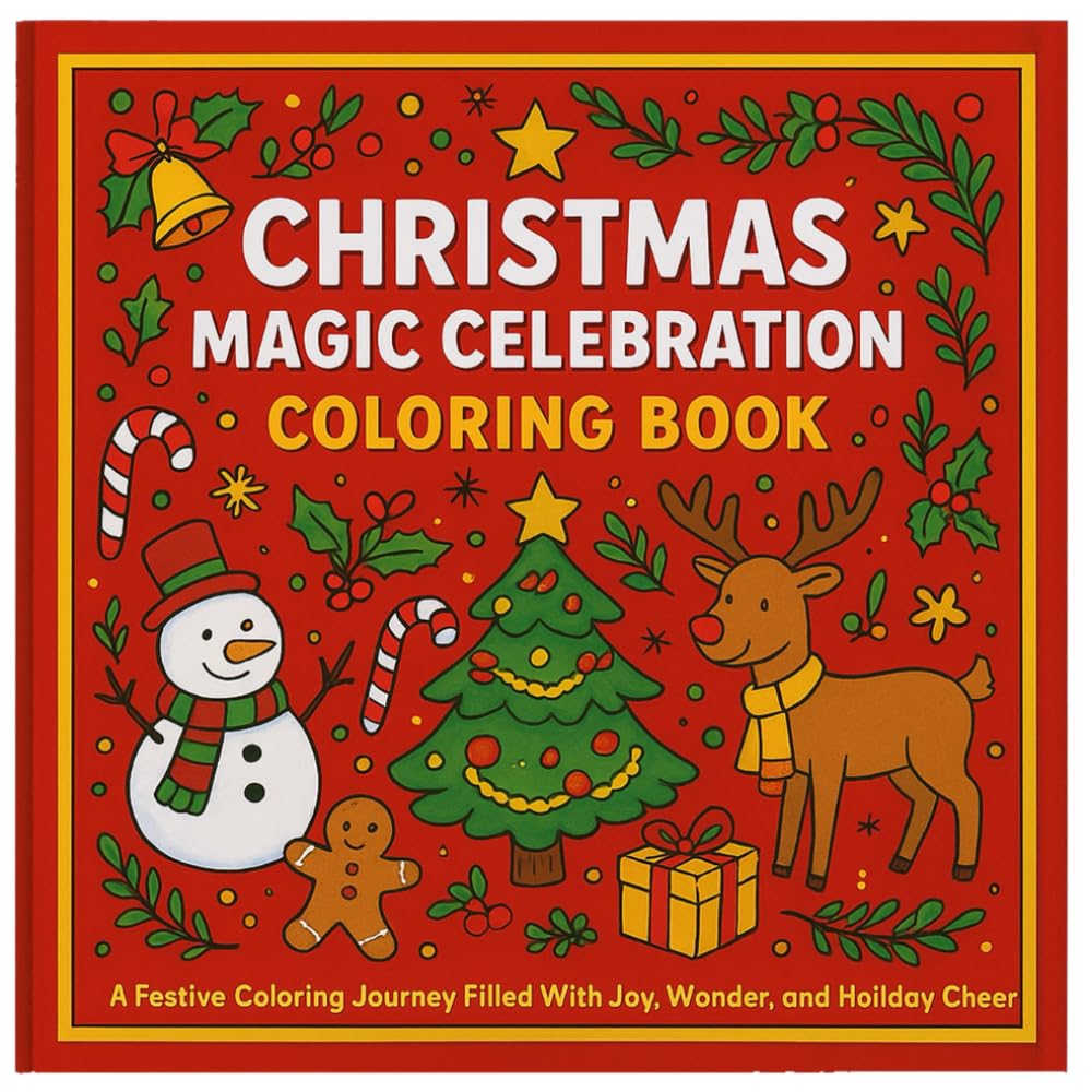 Christmas Magic Celebration Coloring Book: A Festive Coloring Journey Filled With Joy, Wonder, And Holiday