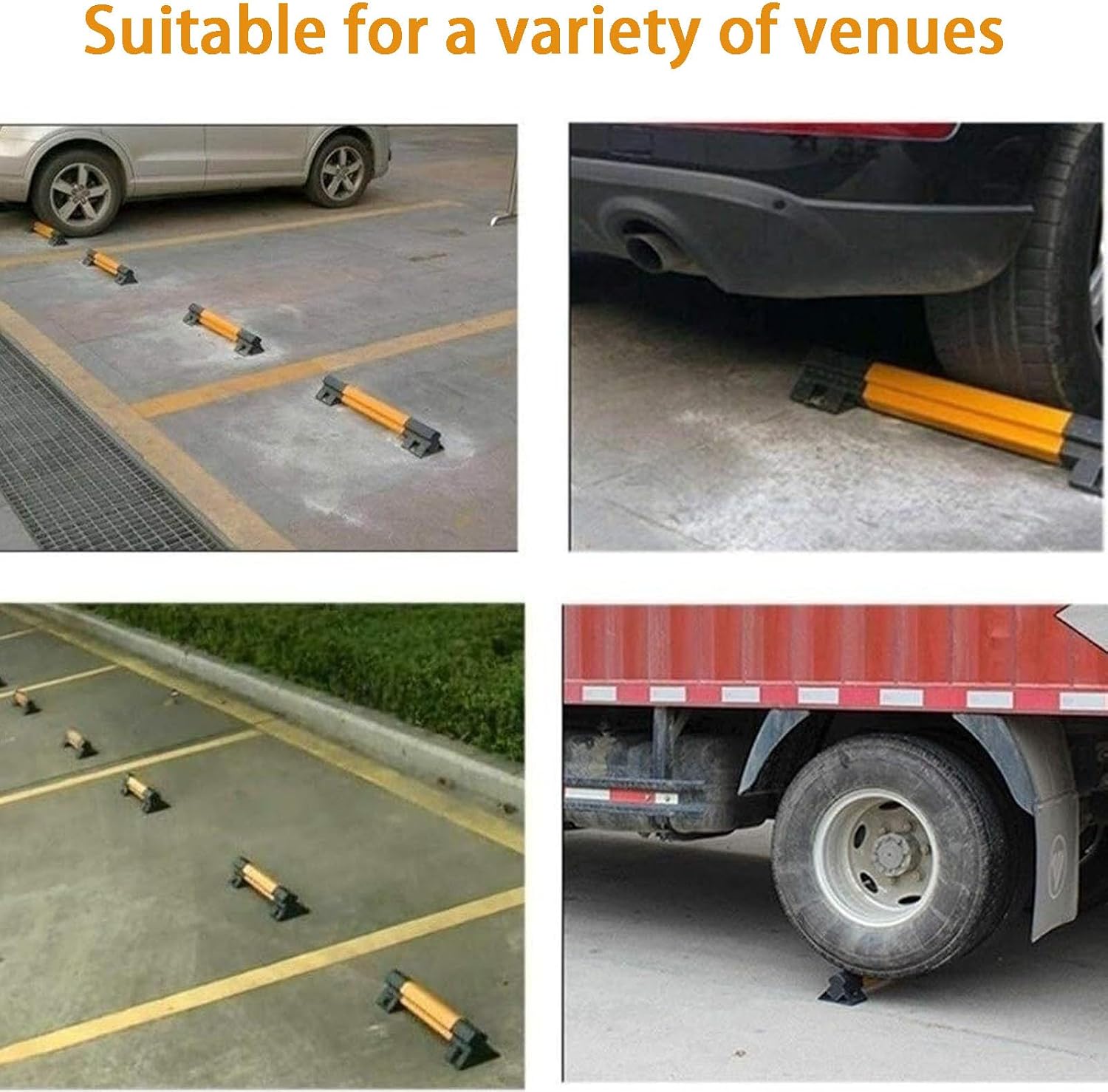 Heavy Duty Parking Aid for Garage,22" Parking Gadgets,Steel Wheel Chocks with 2mm Wall Thickness,for Garage and Outdoor Car SUV Truck Eco Friendly Material Reflective Strips