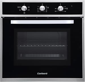 Corberó - Horno convección 70L | CCHM603X | 60x60x58 cm |Convencional con 4 Programas | Luz Interior | Limpieza Hidrólisis | Puerta Doble Cristal | 2100W | Negro perfil Inox          [Clase de eficiencia energética A]
