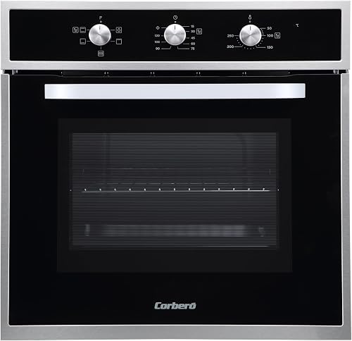 Corberó - Horno convección 70L | CCHM603X | 60x60x58 cm |Convencional con 4 Programas | Luz Interior | Limpieza Hidrólisis | Puerta Doble Cristal | 2100W | Negro perfil Inox          [Clase de eficiencia energética A]