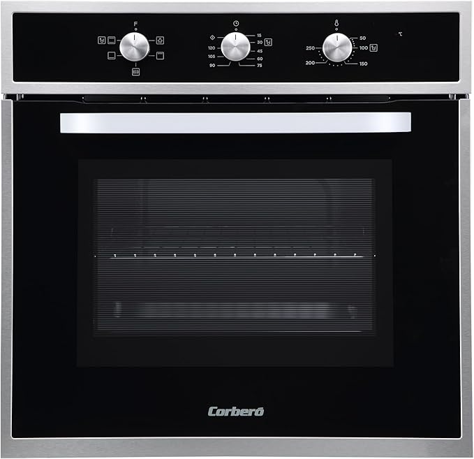 Corberó - Horno CCHM603X | 70L | Convencional con 4 Programas | Luz Interior | Limpieza Hidrólisis | Puerta Doble Cristal | 2100W | Inox