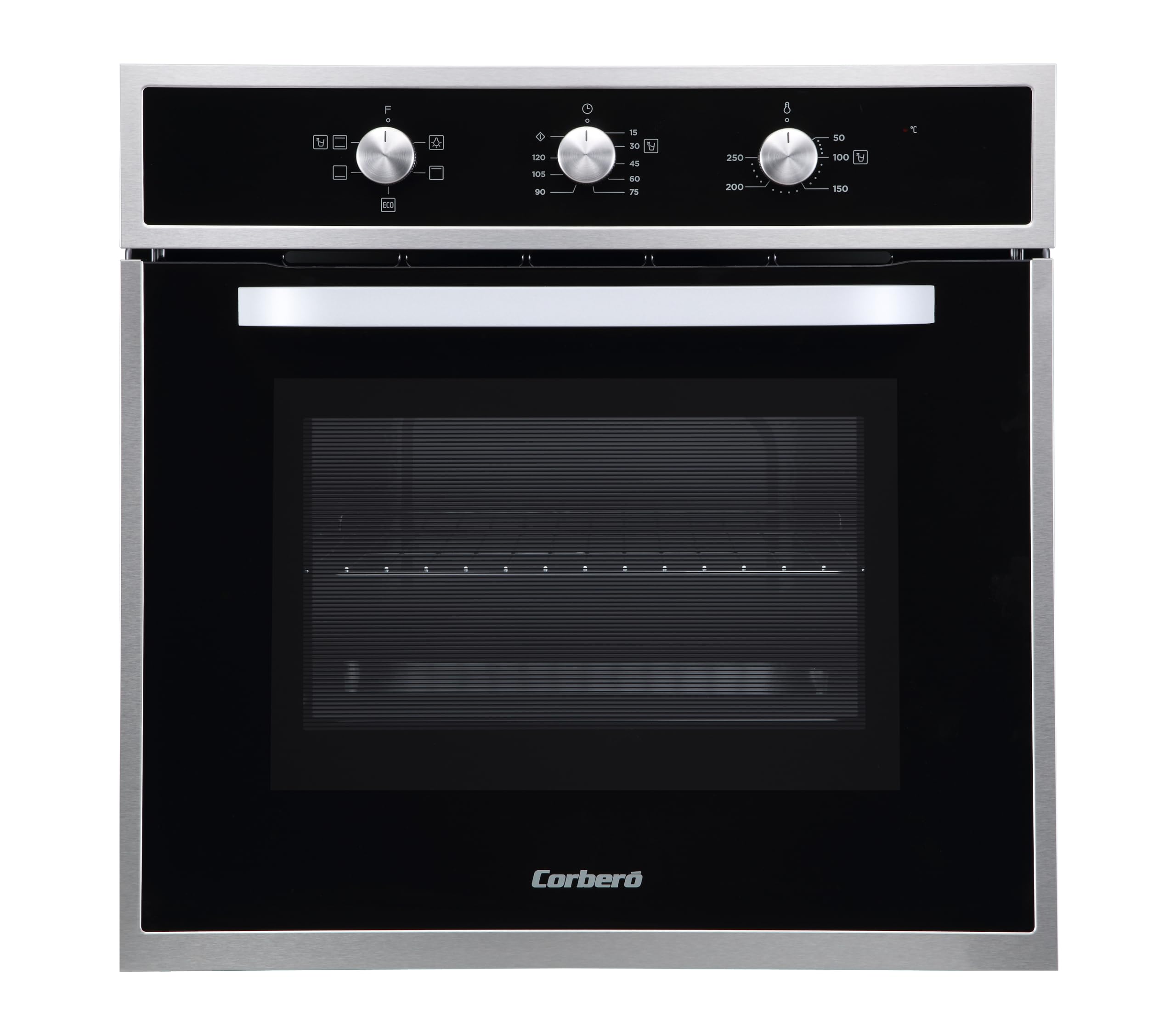 Corberó - Horno convección 70L | CCHM603X | 60x60x58 cm |Convencional con 4 Programas | Luz Interior | Limpieza Hidrólisis | Puerta Doble Cristal | 2100W | Negro perfil Inox