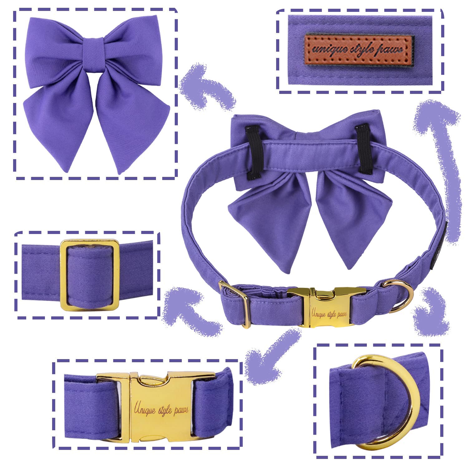 Unique Style Paws Hundehalsband Mit Truthahnblume – Baumwolle, Verstellbar, Größe S (25,4–40,6 Cm), Mit Metallschnalle
