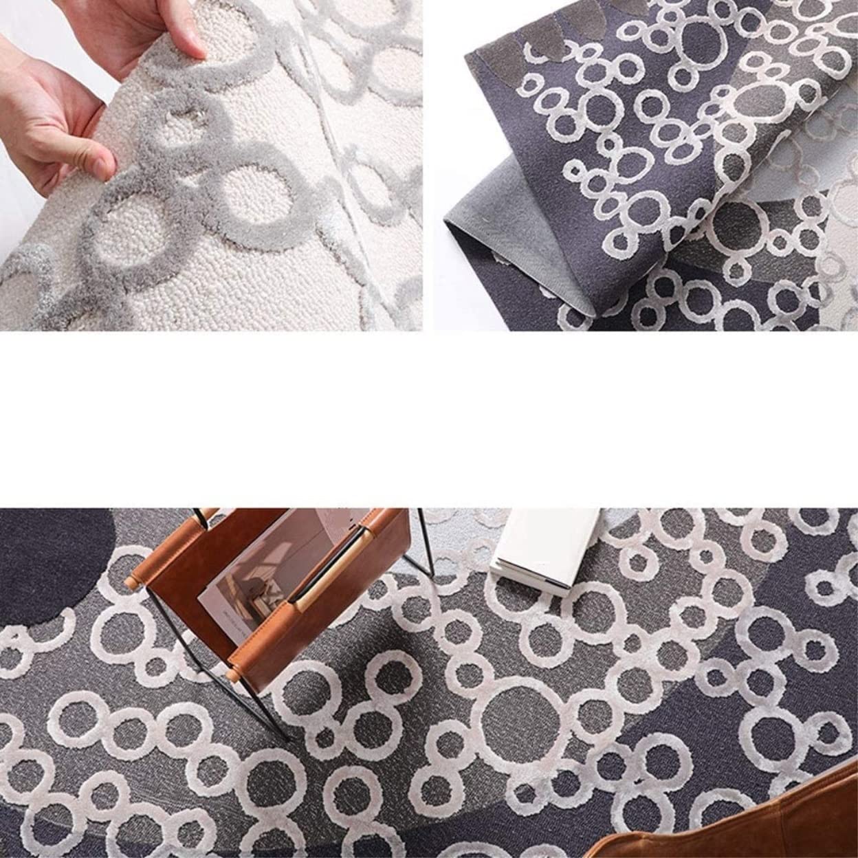 Tapis Salon Tapis en Laine Tissé À La Main Tapis Rectangulaire Simple Fond Anti-dérapant en Lin De Coton Tapis Chambre
