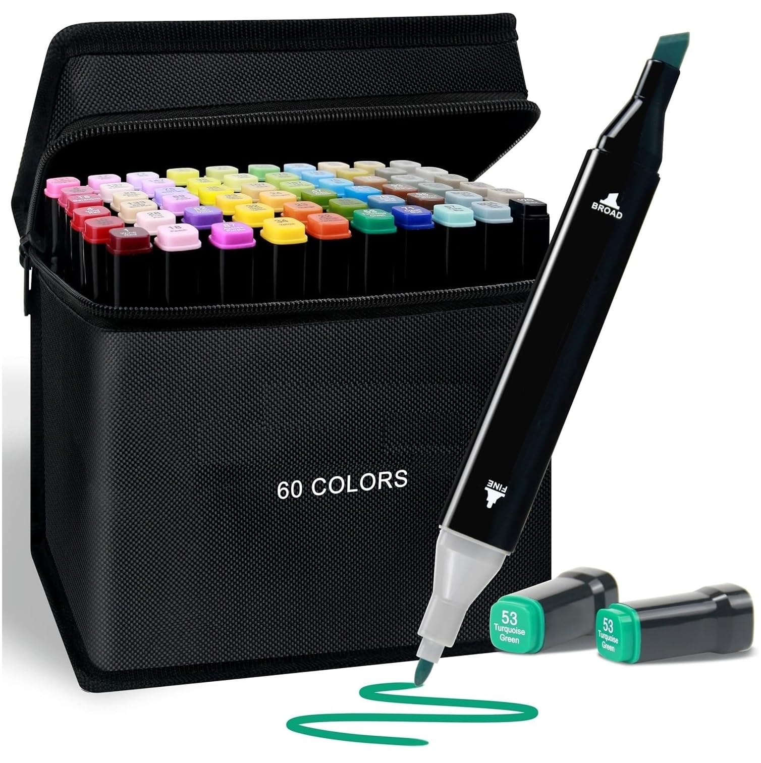 Corslet 60 Colors Upgraded Alcohol Marker Set, Broad Fine Double Head Art Marker for Artists Adult Coloring, Sketching, Painting, (60) (B0DFYNP4M7) Amazon Price History, Amazon Price Tracker