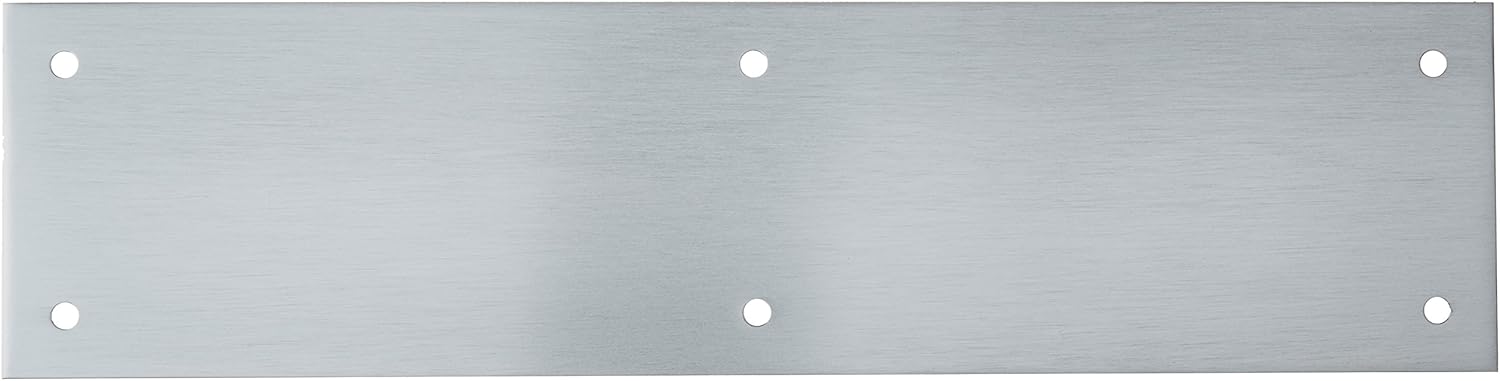 Baldwin 2121 3 Inch x 12 Inch Solid Brass Square Edge Push Plate, Satin Chrome