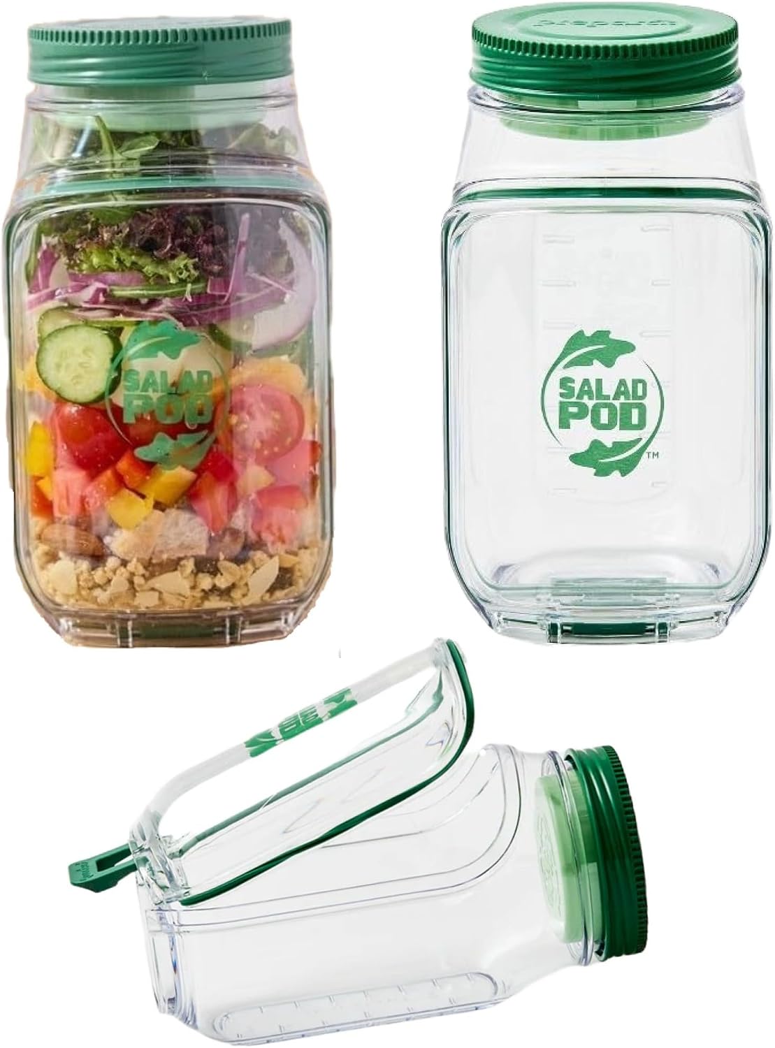 Prepara The Original Salad Pod - Leakproof Food Container for Meal Prep - 4.5 Cups Capacity, BPA Free Tritan, Microwave & Dishwasher Safe (2 Units)