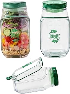 Prepara The Original Salad Pod - Leakproof Food Container for Meal Prep - 4.5 Cups Capacity, BPA Free Tritan, Microwave & Dishwasher Safe (2 Units)