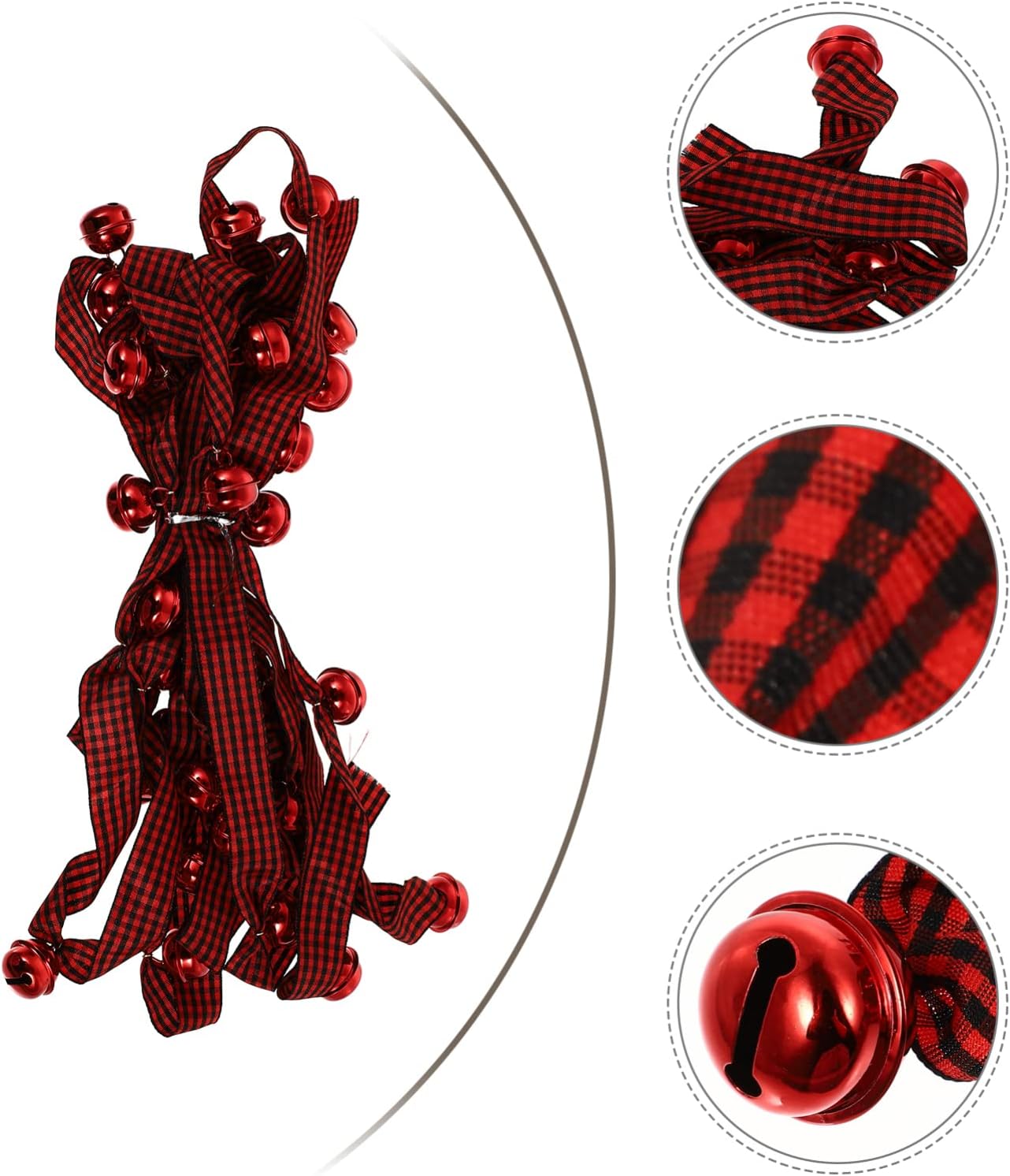 1pc Christmas Tree Pendant Black-red Ribbon and Bells Home Hanging Ornament Decor for Holiday Parties for Decoration