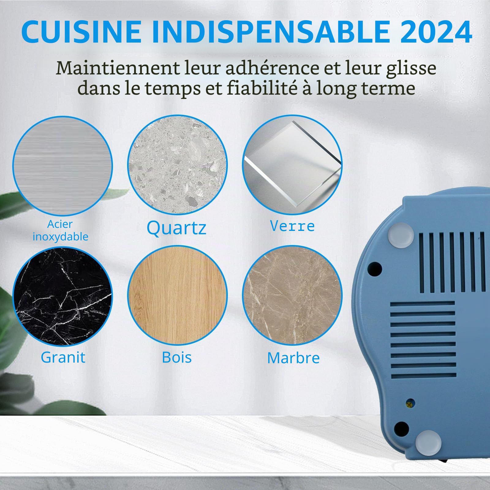 Lot de 36 glissières autocollantes pour appareils de cuisine, petits appareils de cuisine, faciles à déplacer et autocollants (20 mm, 22 mm, 25 mm)