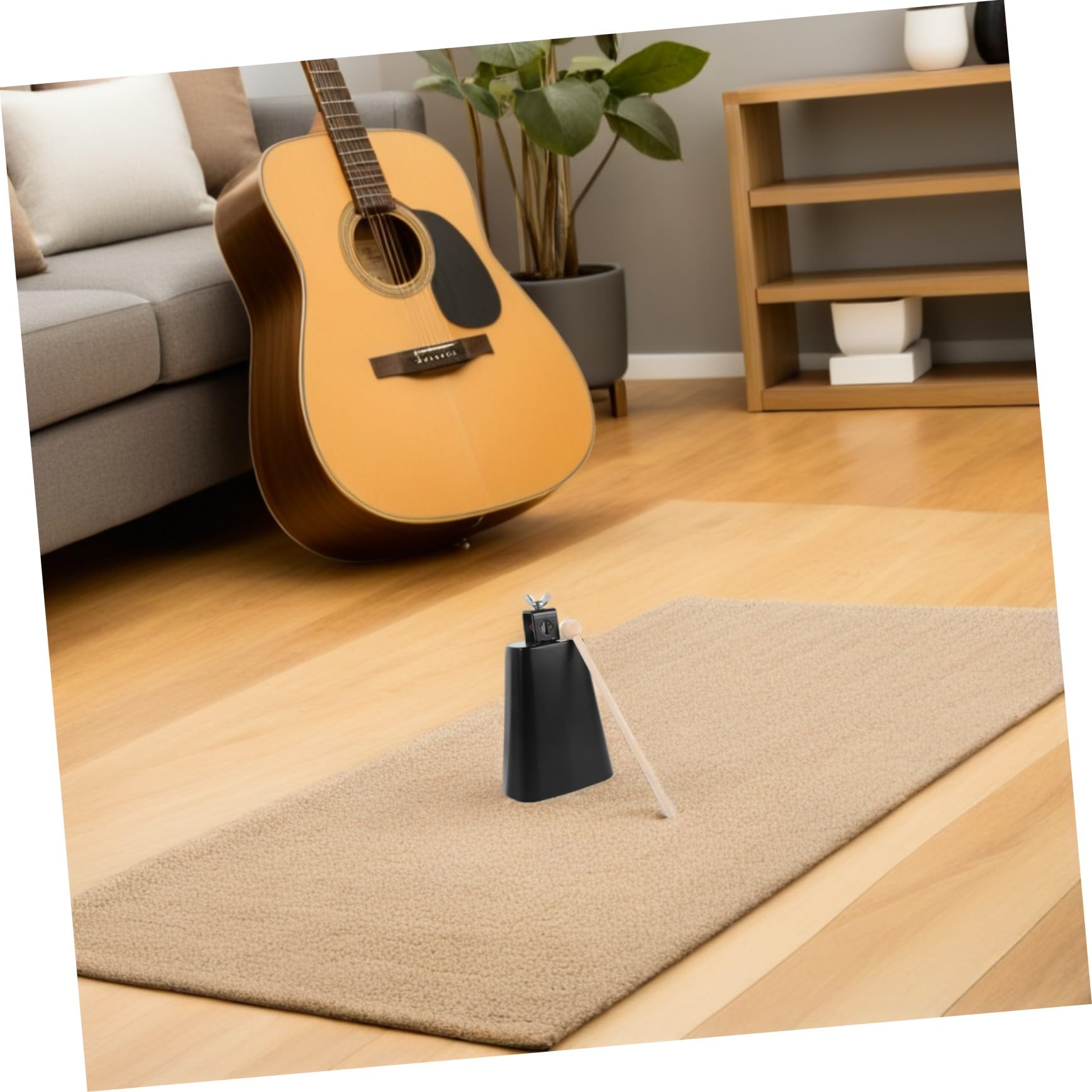 Cowbell mit Verstellbarer Metallhalterung Stabile Klemme für Bassdrum Geräuschreduzierendes Percussion Zubehör Kompatibel mit Verschiedenen Glockengrößen für Indoor und Outdoor