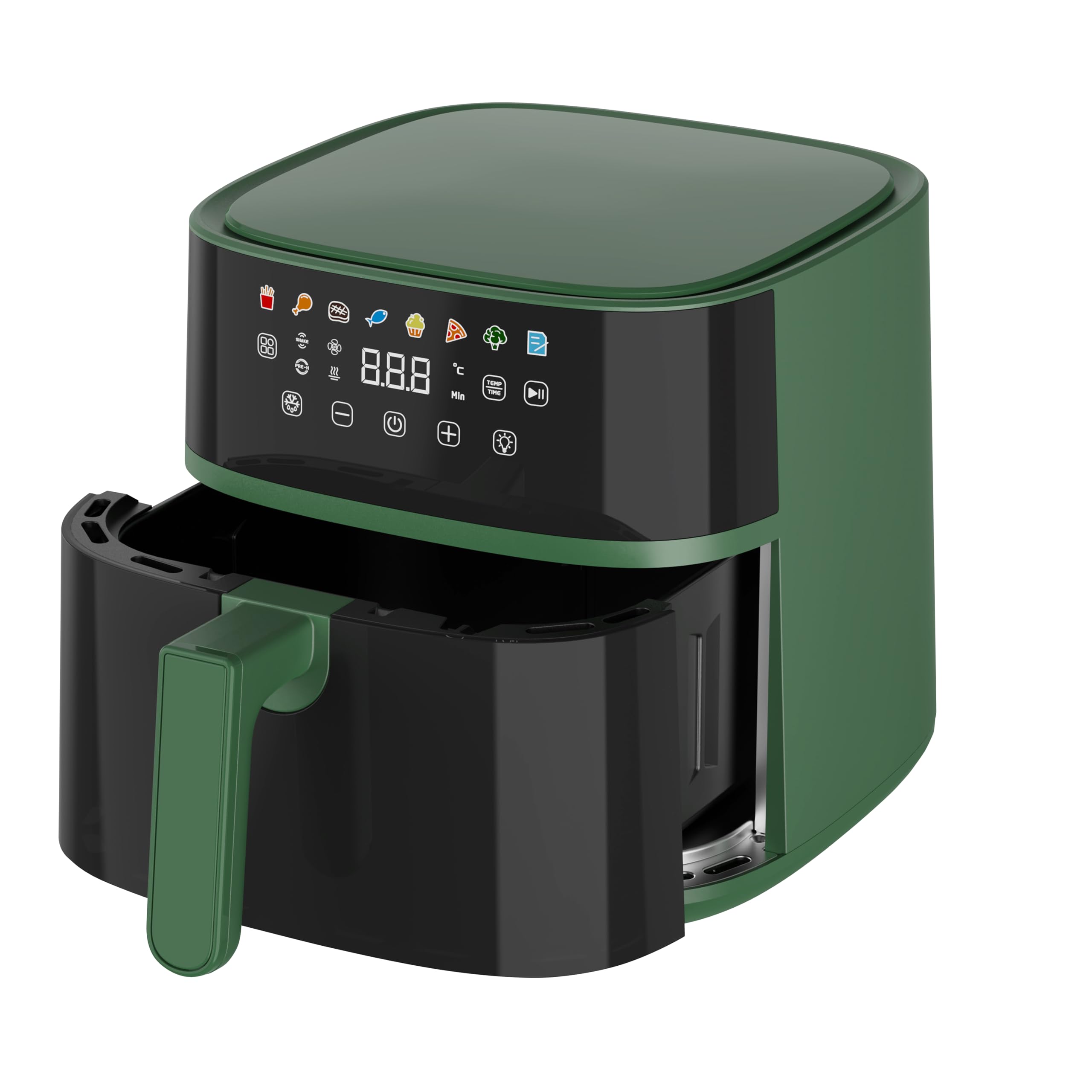 Tognana Iridea, frytkownica powietrzna 6L, podwójny opór, wyświetlacz cyfrowy, timer, 80-200°C, okno, 1700 W, szałwia zielona