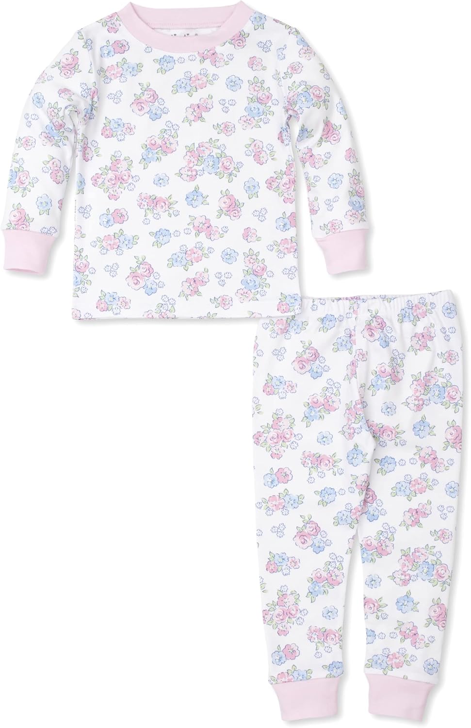 Kissy Kissy Baby-Girls Infant Pajamas Blue Blossoms Print Long Pajamas Set