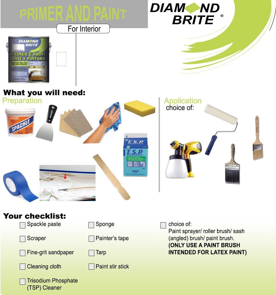 Diamond Brite Paint 11900-5 Flat Paint and Primer in One, 5-Gallon, White - House Paint - 