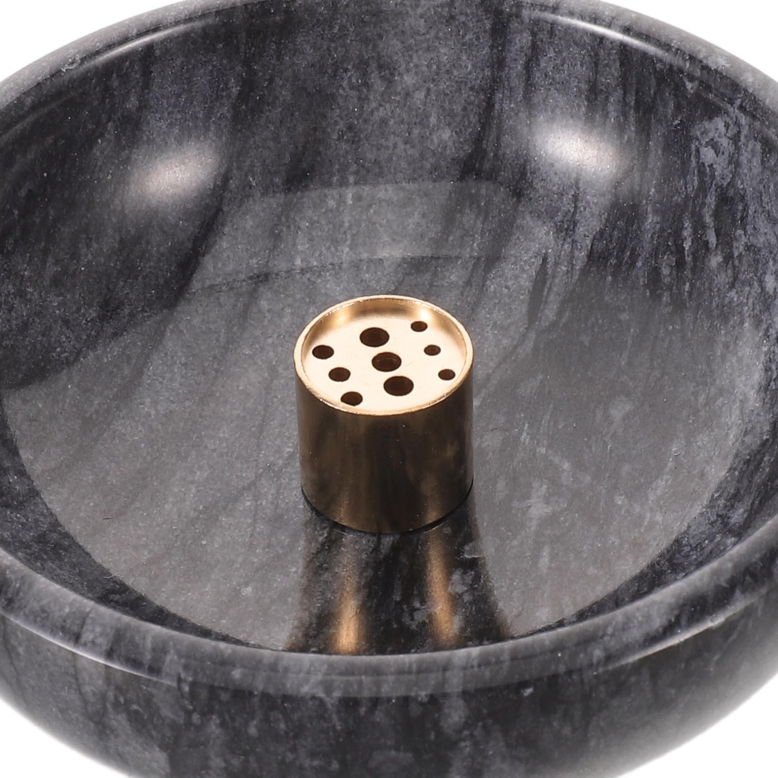 TOYANDONA Quemador de Incienso Decorativo en Hogar Elegante de Mármol y Bronce Soporte Invertido Seguro y Estable para Meditación y Yoga