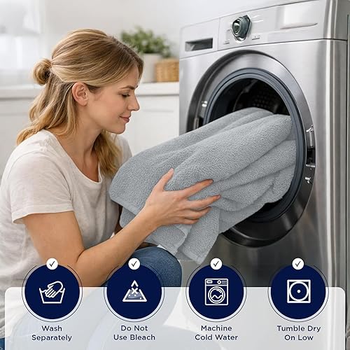 Miniatura 7 de DAN RIVER Paquete de 2 toallas de baño de lujo de 35 x 70, 21.16 ozm, suaves y de secado rápido, 100% algodón hilado en anillo, ideales para