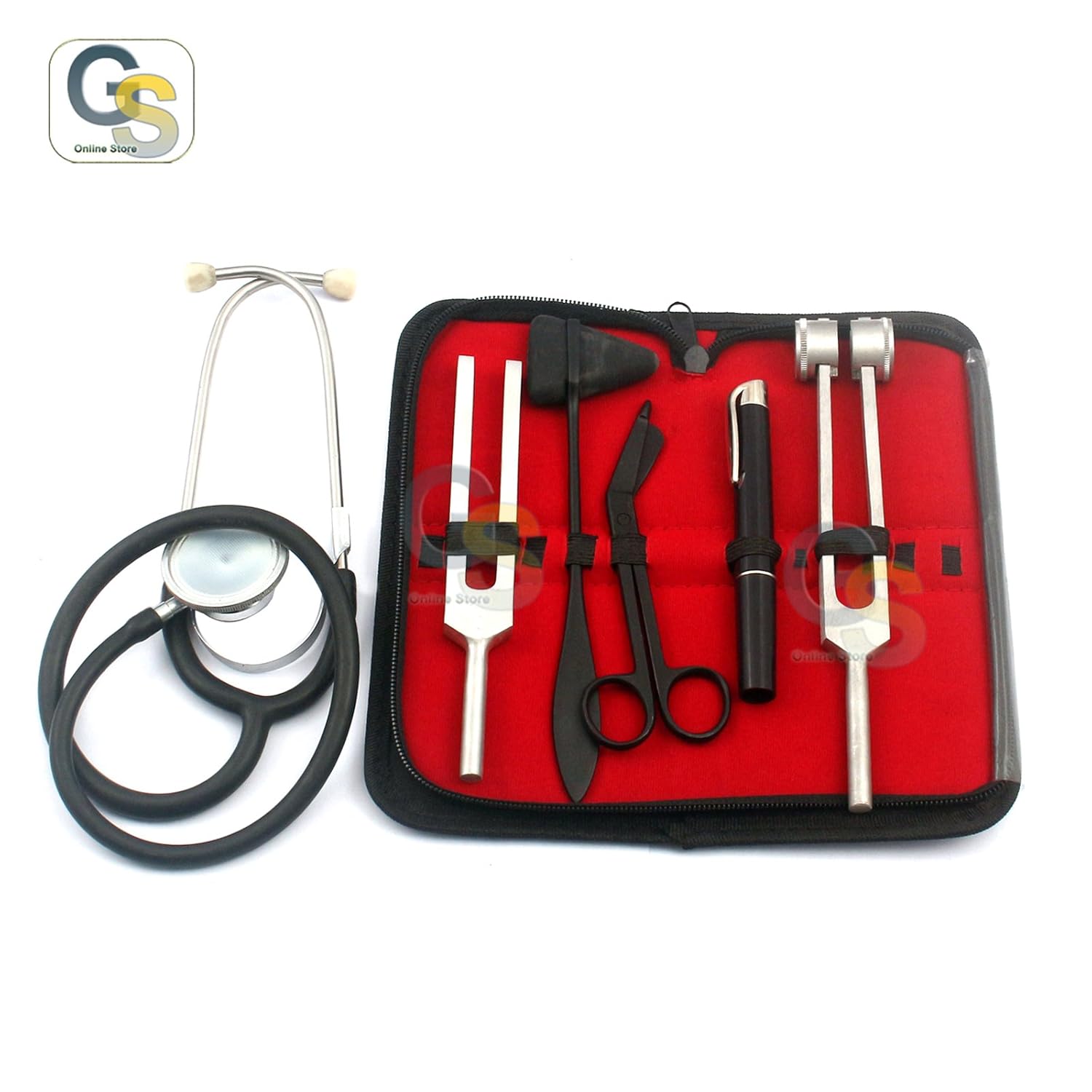 G.S Ultimate ENT Set Black Premium Stethoscope & Tactical Black Set