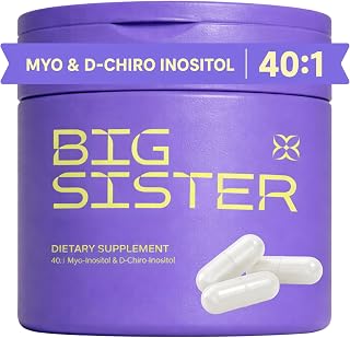 Big Sister 40:1 Myo-Inositol & D-Chiro Inositol Supplement for Women | Supports Hormonal Balance, Healthy Ovulation & Menstrual Regularity | 90 Vegan Capsules