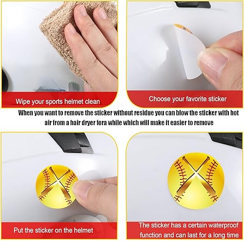 Miniatura 3 de 300 calcomanías de vinilo para casco de béisbol y sóftbol, calcomanías de vinilo para deportes, sóftbol, calcomanías autoadhesivas para casco dorado
