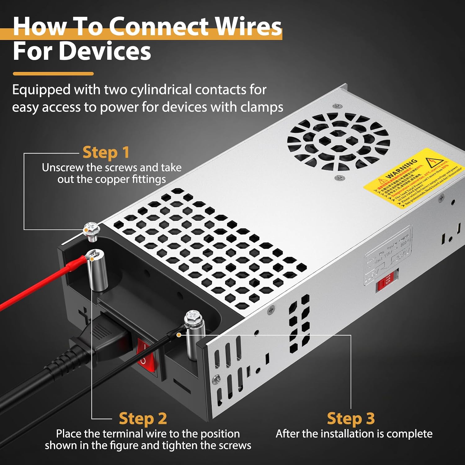 AC to DC Converter 12V Power Supply,Universal SMPS 120V AC to 12V 50A 600W DC Converter Power Supply Transformer Driver Adapter for RV,Pump,LED Strip, LCD Monitor